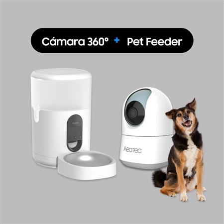 Combo Alimentador de mascotas + Cámara 360° Aeotec